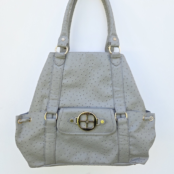 IMAN City Luxury Tote Embossed Ostrich  Bag - Picture 1 of 15